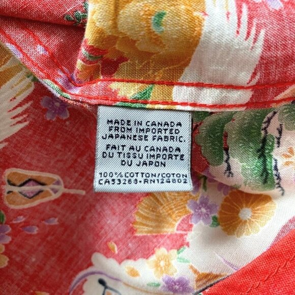 NAKED & FAMOUS JAPAN TSURU FESTIVAL CAMP BUTTON DOWN SHIRT - M - Picture 10 of 10